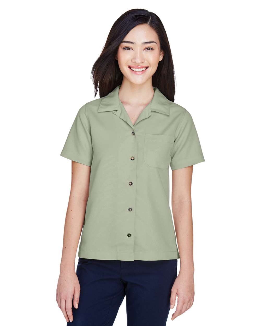 Women's Cabana Breeze Camp Shirt - OnModelFront - B953E1392 - Sage