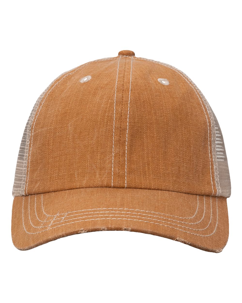 Contrast Stitch Cap - Front - B30795100 - Golden Brown/ Khaki