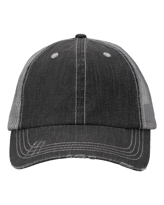 Contrast Stitch Cap - Front - B30795500 - Black/ Grey