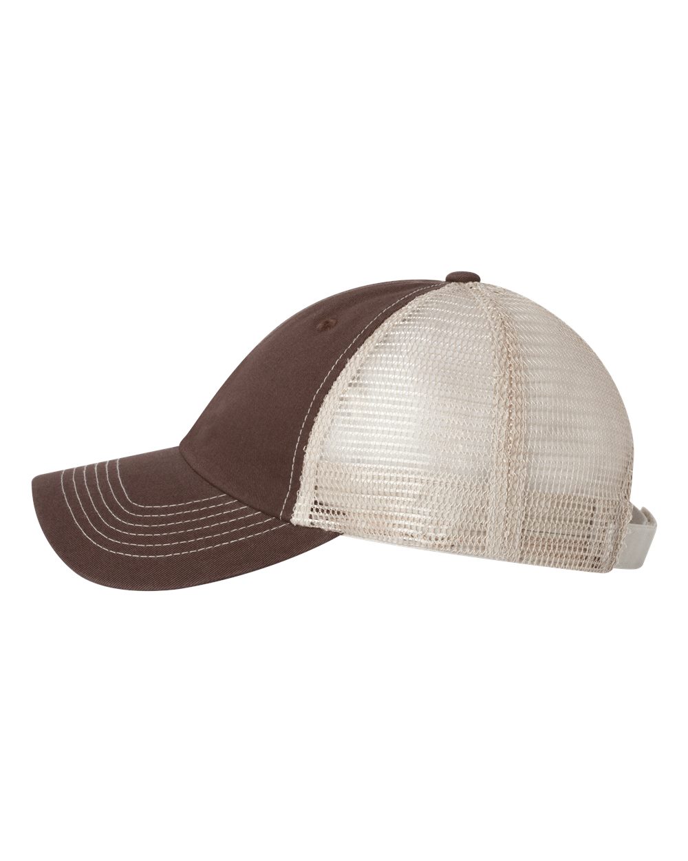 Contrast-Stitch Mesh-Back Cap - DirectSide - B82695550 - Brown/ Stone