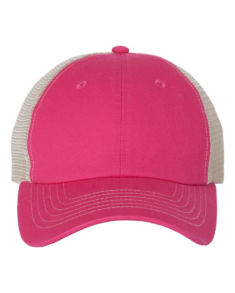 Contrast-Stitch Mesh-Back Cap - Front - B82695300 - Pink/ Stone