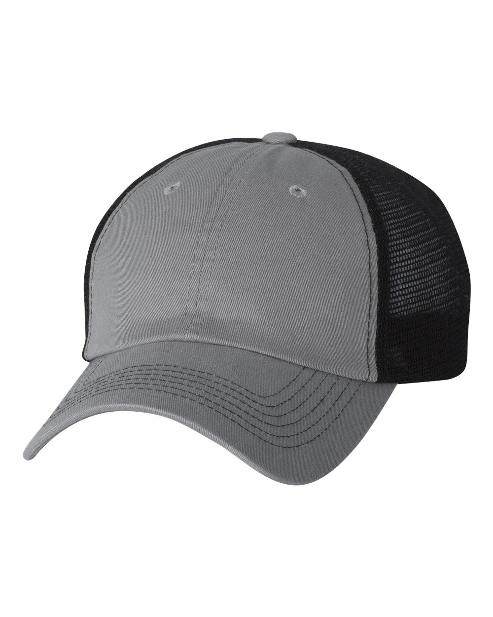Contrast-Stitch Mesh-Back Cap - Front - B82695350 - Grey/ Black