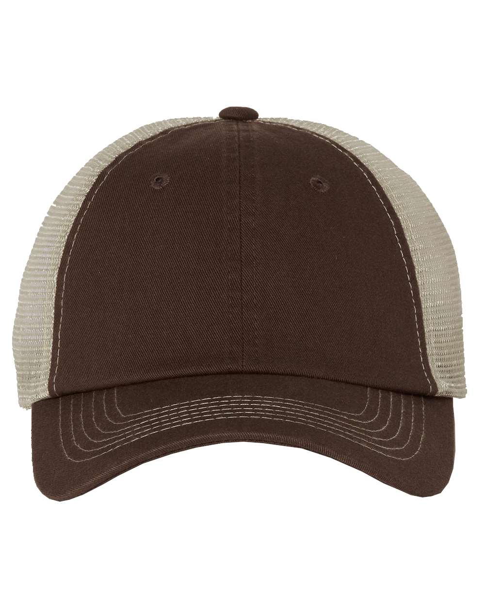 Contrast-Stitch Mesh-Back Cap - Front - B82695550 - Brown/ Stone