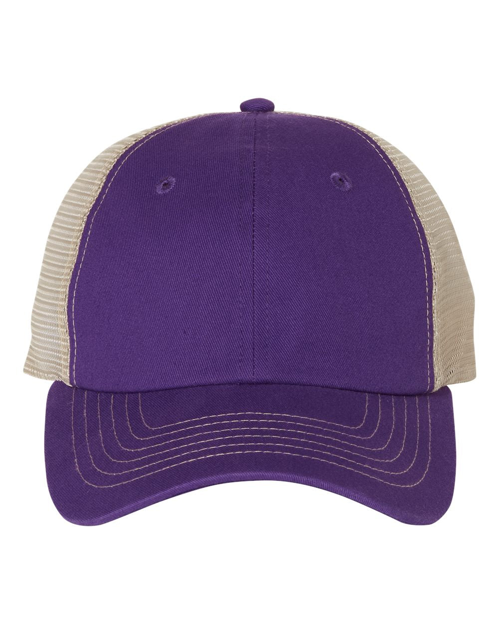 Contrast-Stitch Mesh-Back Cap - Front - B82695670 - Purple/ Stone