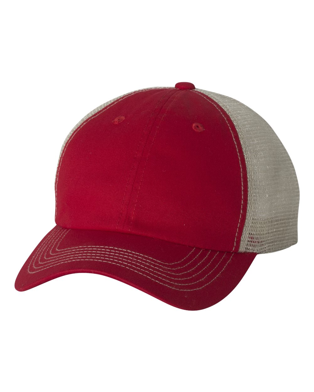 Contrast-Stitch Mesh-Back Cap - Front - B82695700 - Red/ Stone