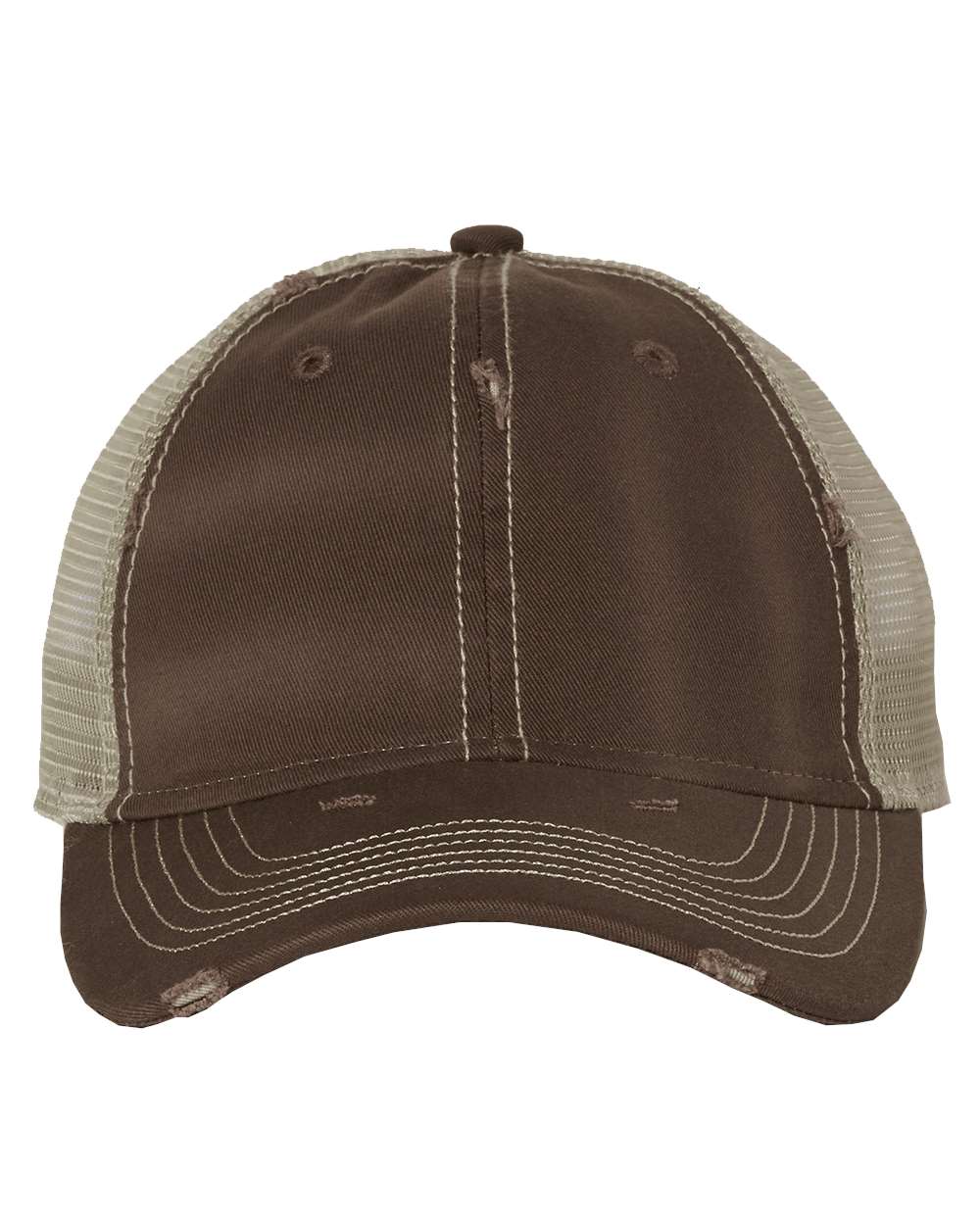 Bounty Dirty-Washed Mesh-Back Cap - Front - B80995540 - Fatigue/ Khaki