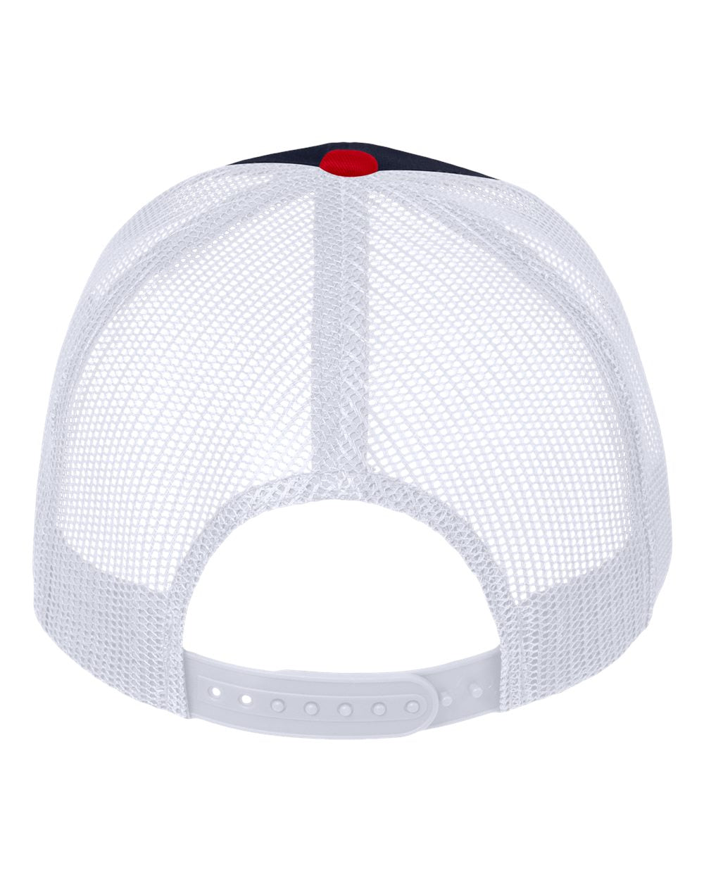 Mesh-Back Twill Trucker Cap - Back - B24995680 - Navy/ White/ Red