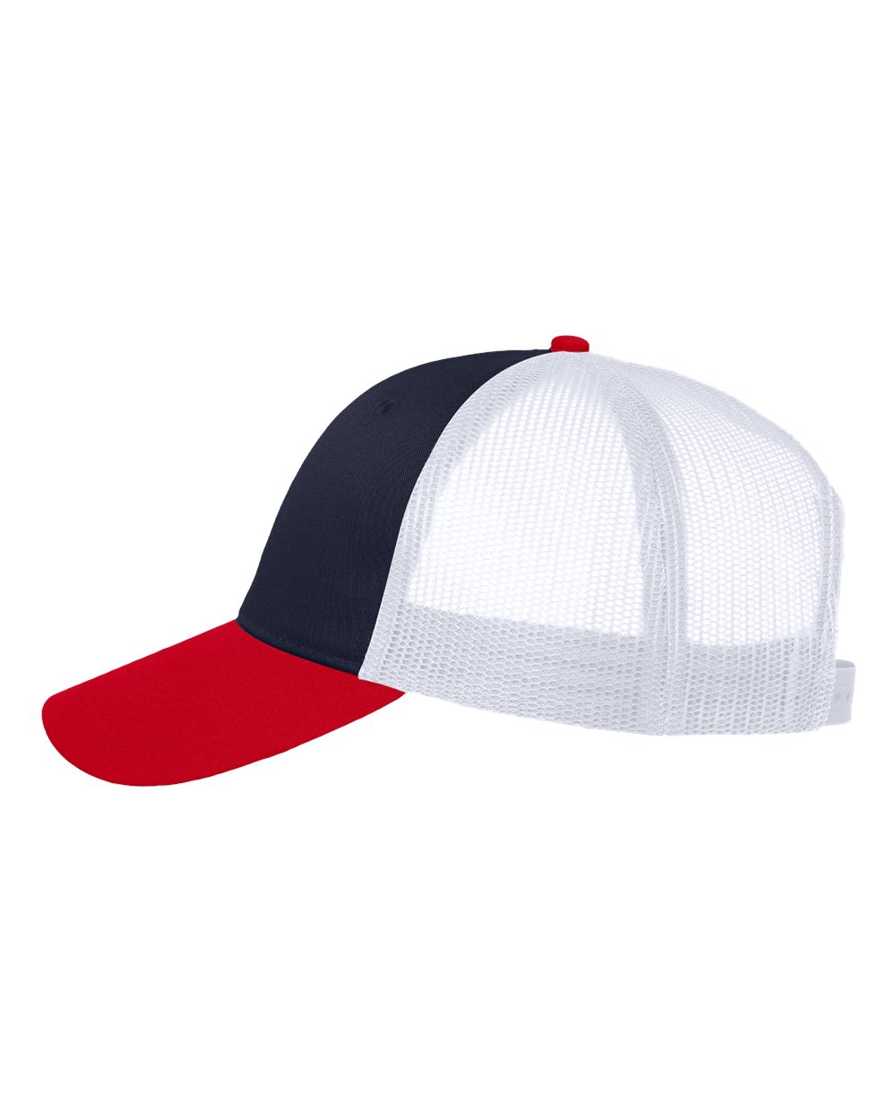 Mesh-Back Twill Trucker Cap - DirectSide - B24995680 - Navy/ White/ Red