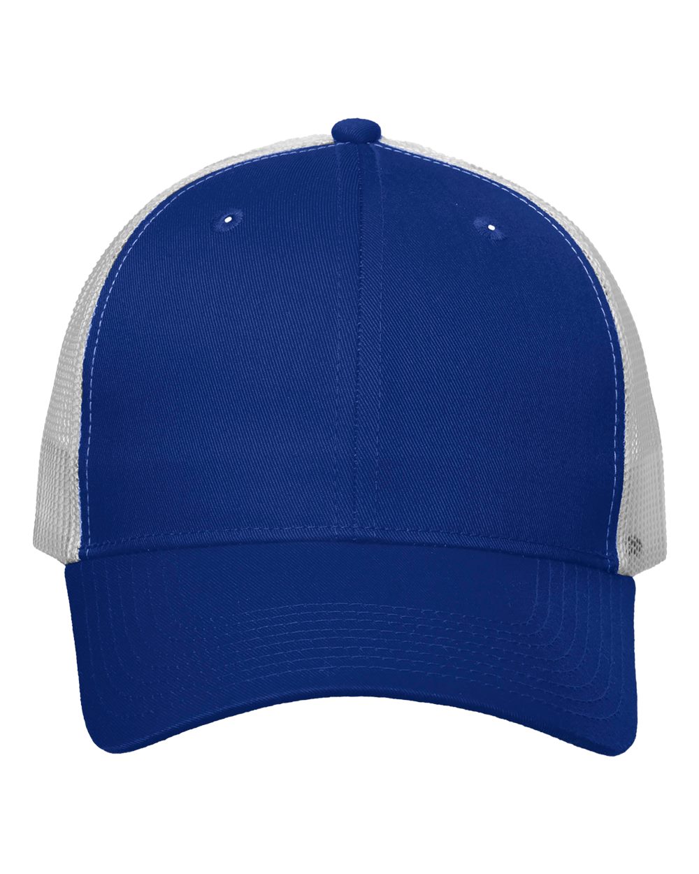 Mesh-Back Twill Trucker Cap - Front - B24995040 - Royal/ White