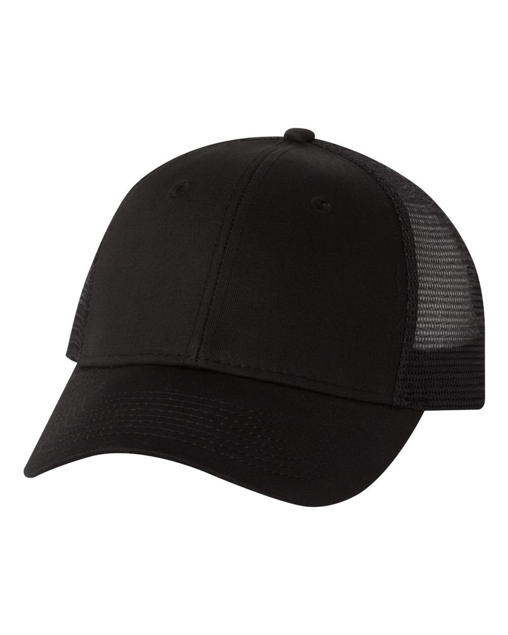 Mesh-Back Twill Trucker Cap - Front - B24995500 - Black