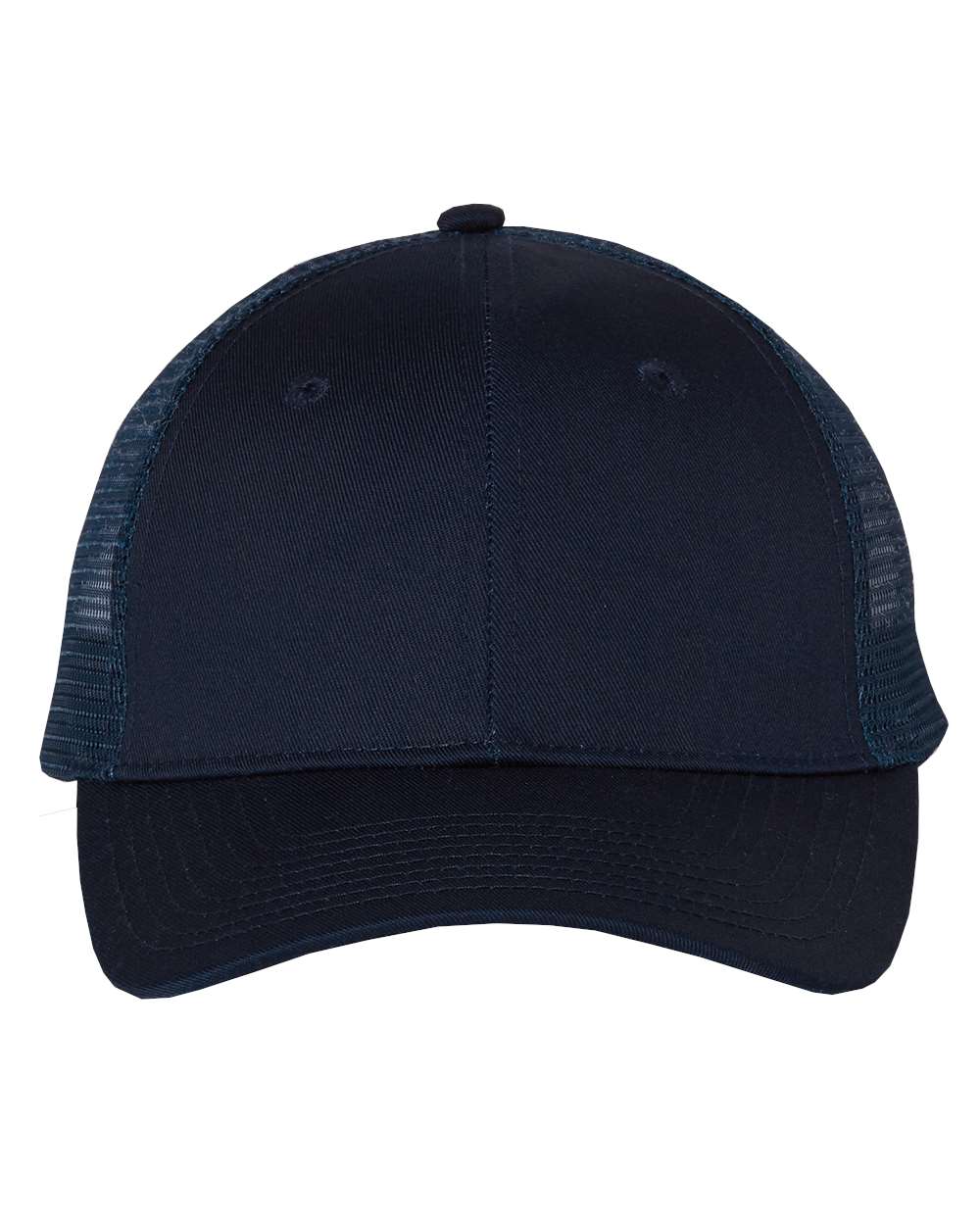 Mesh-Back Twill Trucker Cap - Front - B24995650 - Navy