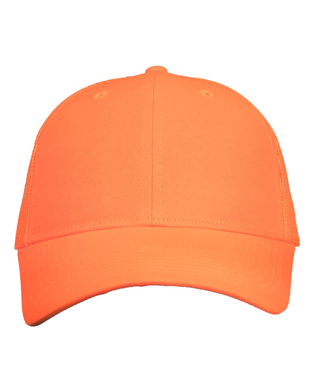 Mesh-Back Twill Trucker Cap - Front - B24995660 - Neon Orange