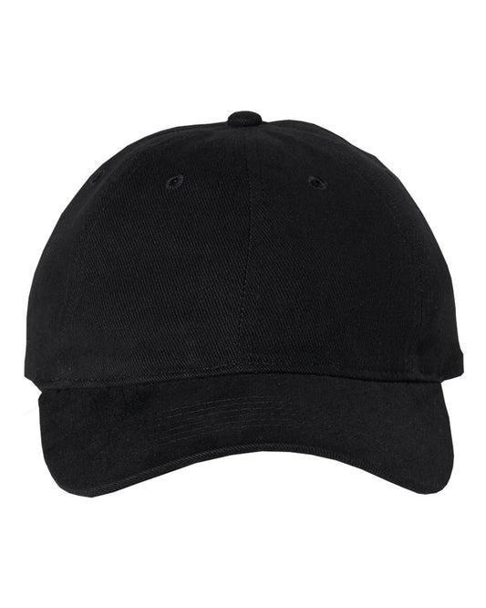 Heavy Brushed Twill Unstructured Cap - Front - B29395500 - Black
