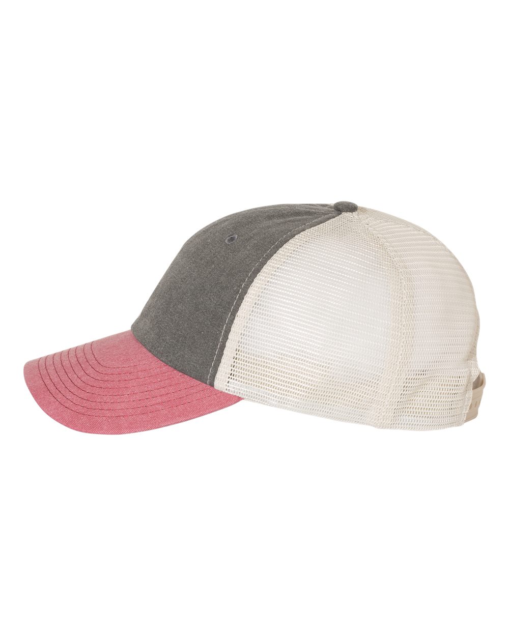 Pigment-Dyed Trucker Cap - DirectSide - B50295800 - Black/ Cardinal/ Stone