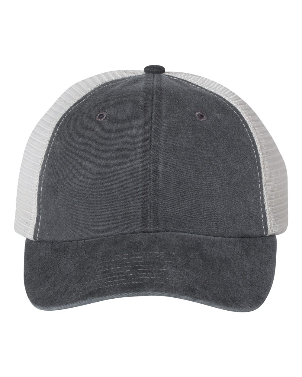 Pigment-Dyed Trucker Cap - Front - B50295500 - Black/ Stone