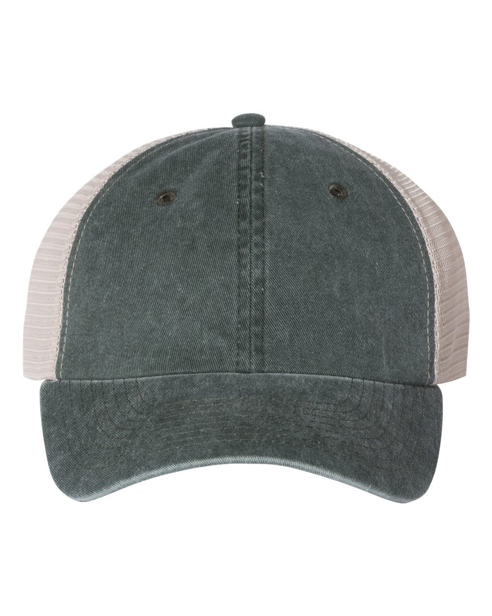 Pigment-Dyed Trucker Cap - Front - B50295540 - Forest/ Stone