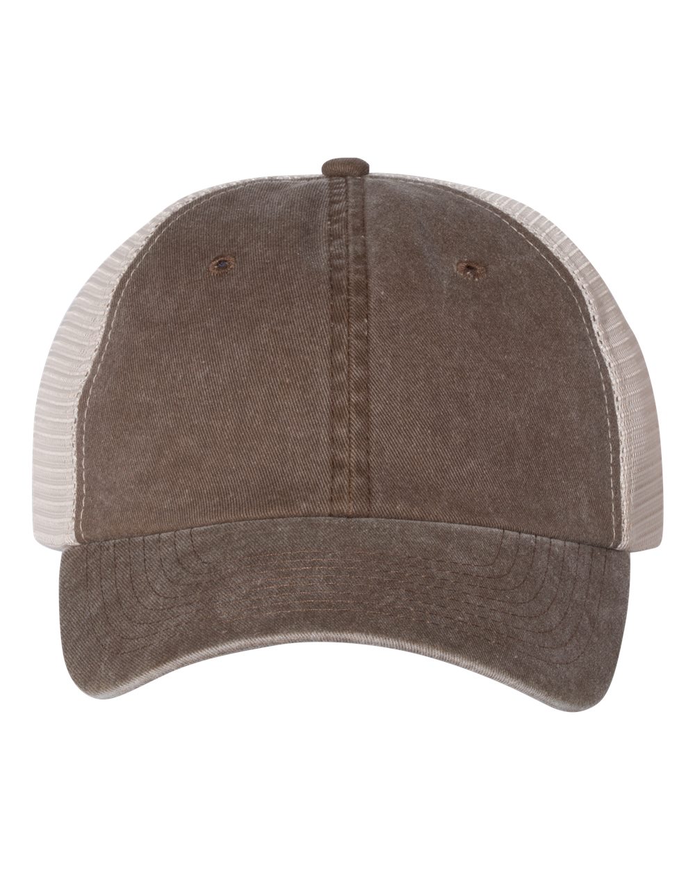 Pigment-Dyed Trucker Cap - Front - B50295550 - Brown/ Stone