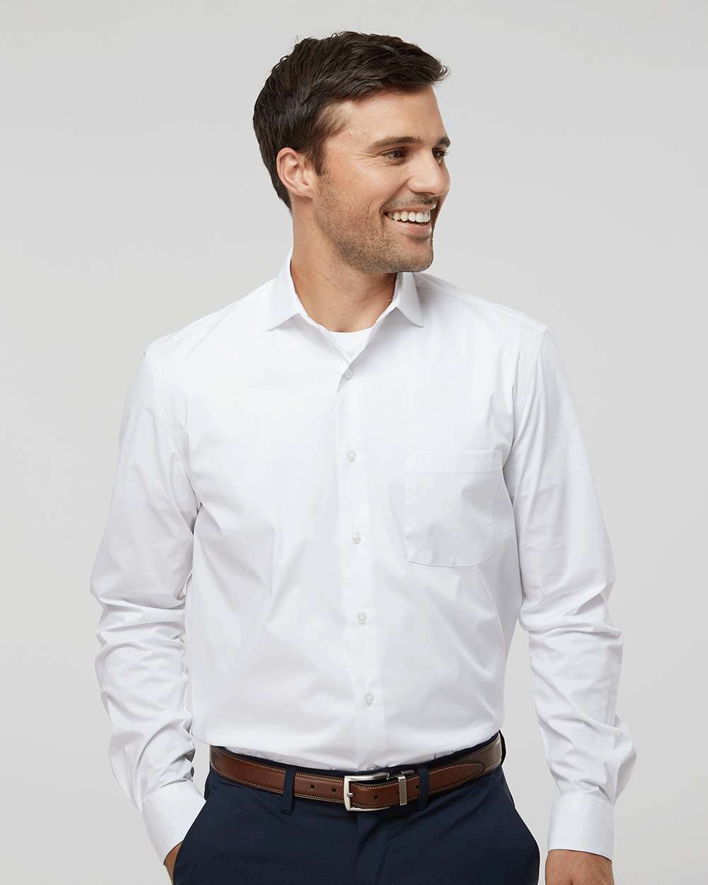 Men's Stainshield Essential Shirt - OnModelFront - B55397008 - White