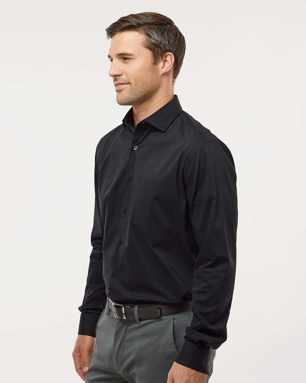 Men's Stainshield Essential Shirt - OnModelSide - B55397508 - Black