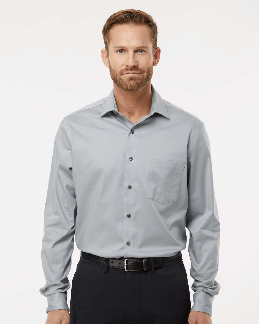 Men's Ultra Wrinkle Free Shirt - OnModelFront - B55497354 - Grey Mist
