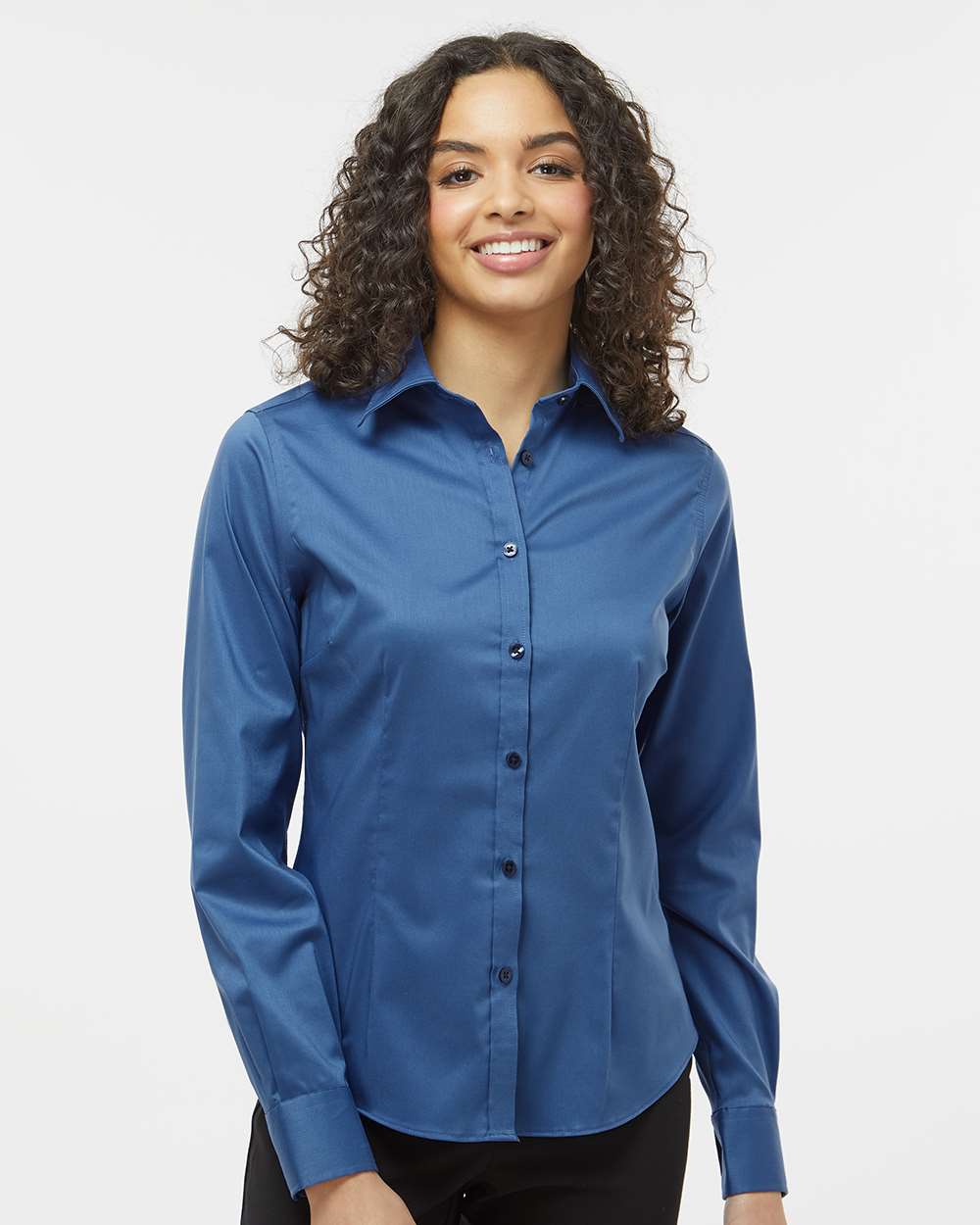 Women's Ultra Wrinkle Free Shirt - OnModelFront - B55597106 - Smokey Blue