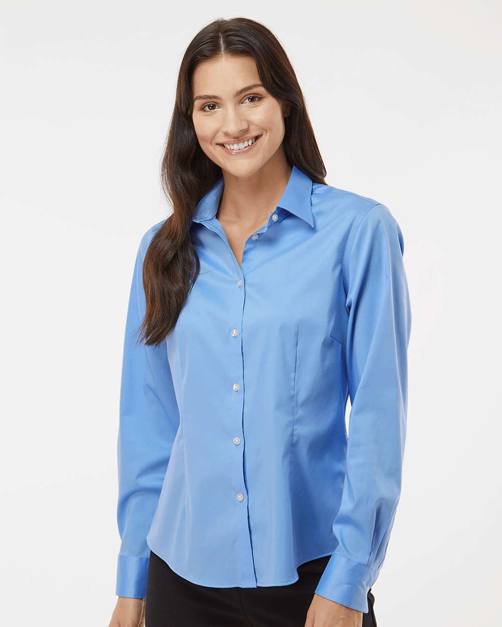 Women's Ultra Wrinkle Free Shirt - OnModelFront - B55597253 - Blue Frost