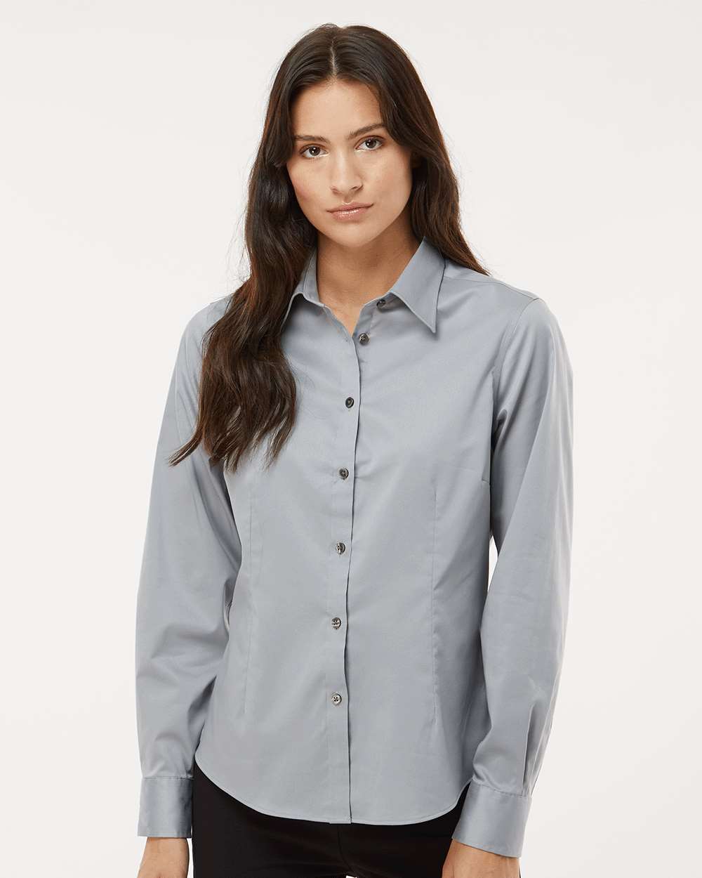 Women's Ultra Wrinkle Free Shirt - OnModelFront - B55597354 - Grey Mist