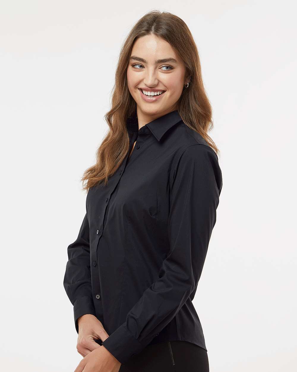 Women's Stainshield Essential Shirt - OnModelSide - B55697508 - Black