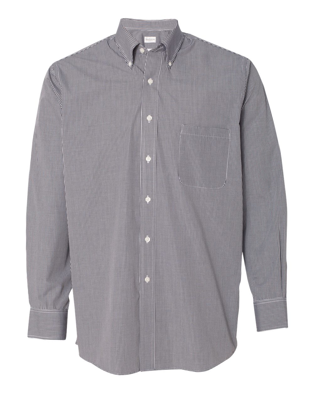 Men's Gingham Check Shirt - Front - B41497507 - Black