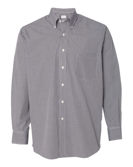 Men's Gingham Check Shirt - Front - B41497507 - Black