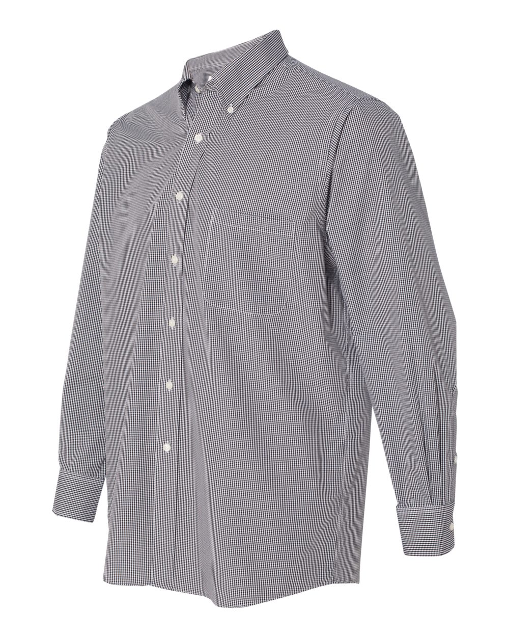 Men's Gingham Check Shirt - Side - B41497507 - Black