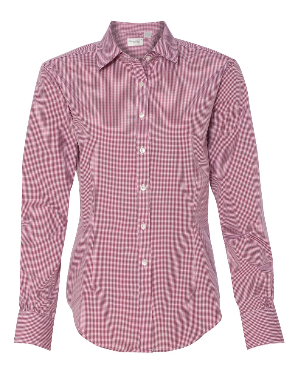 Women's Gingham Check Shirt - Front - B41597702 - Red Henna