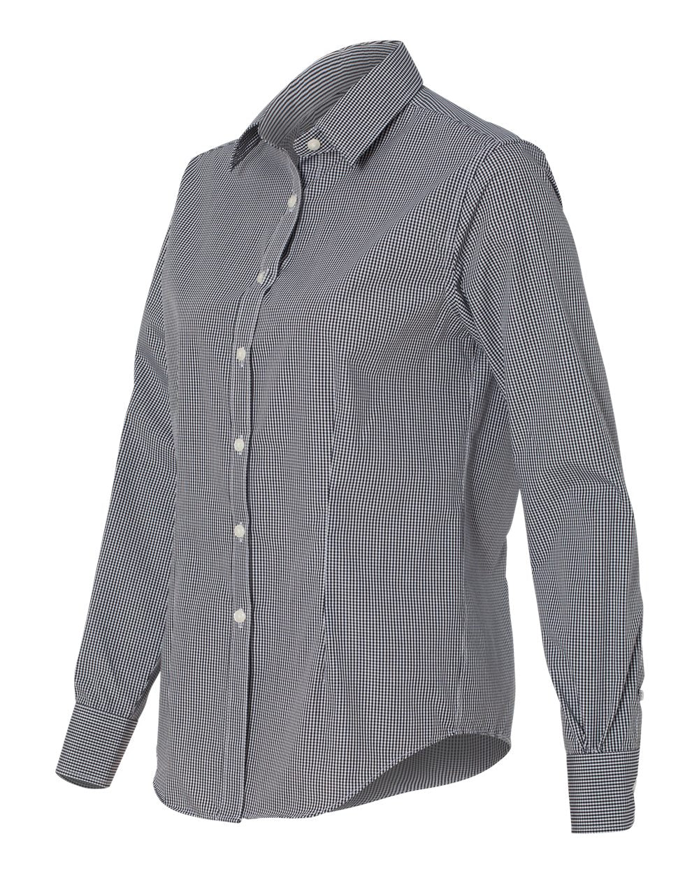 Women's Gingham Check Shirt - Side - B41597508 - Black