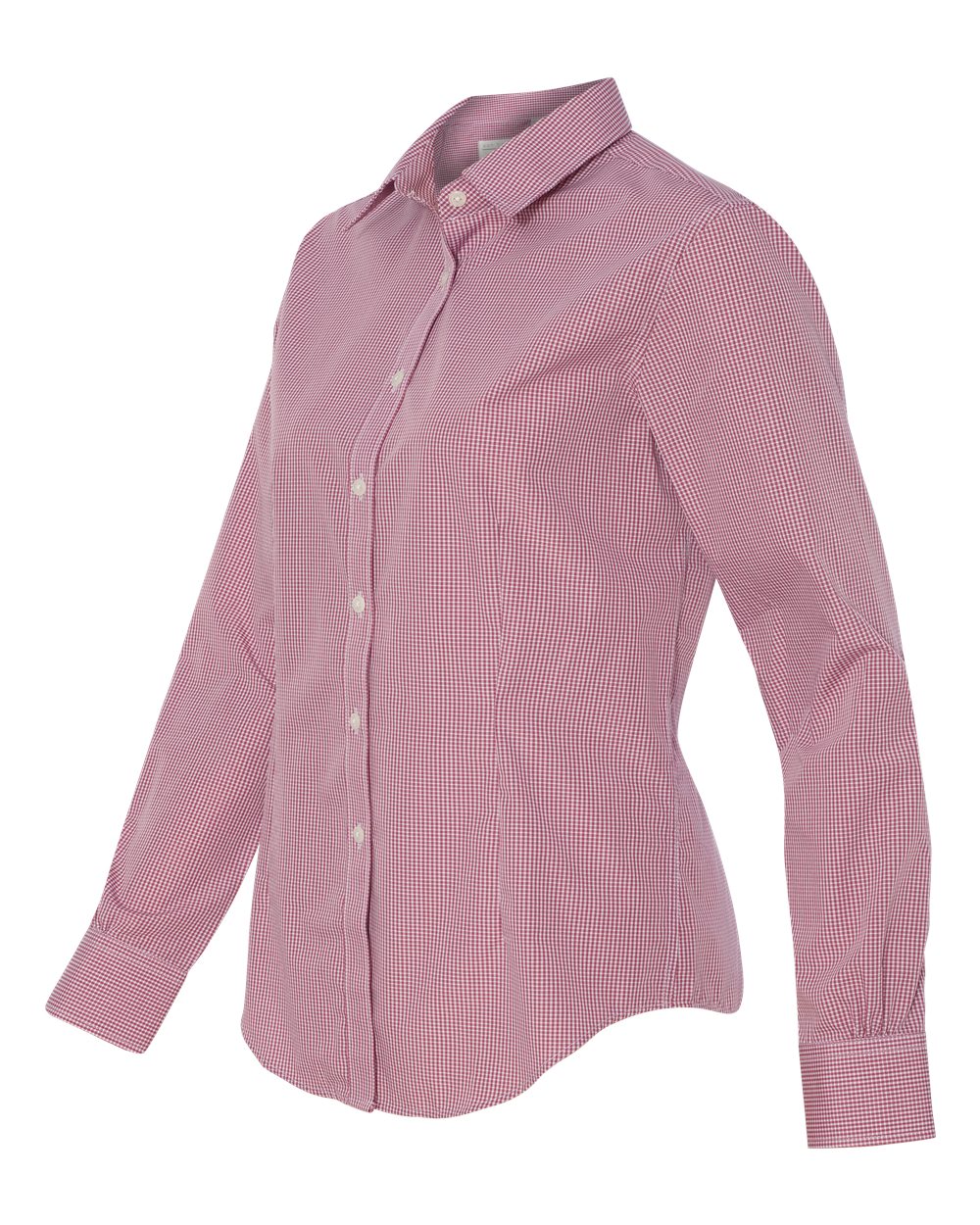 Women's Gingham Check Shirt - Side - B41597702 - Red Henna