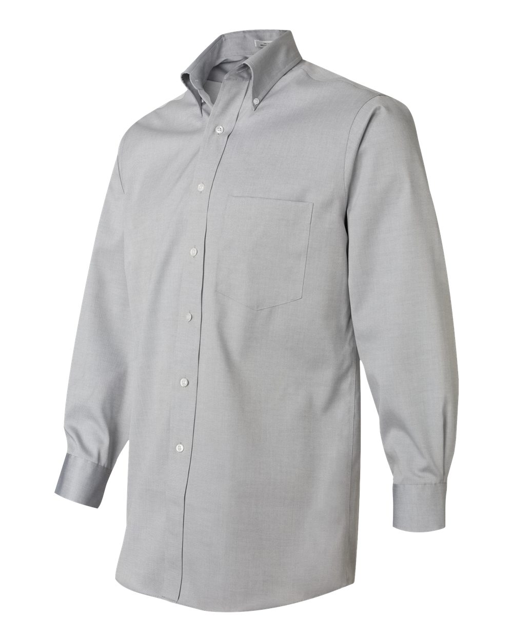 Men's Non-Iron Pinpoint Oxford Shirt - Side - B43497353 - French Grey