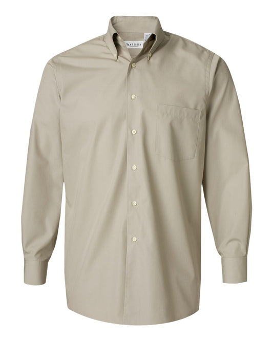 Men's Silky Poplin Shirt - Front - B45497364 - Chino
