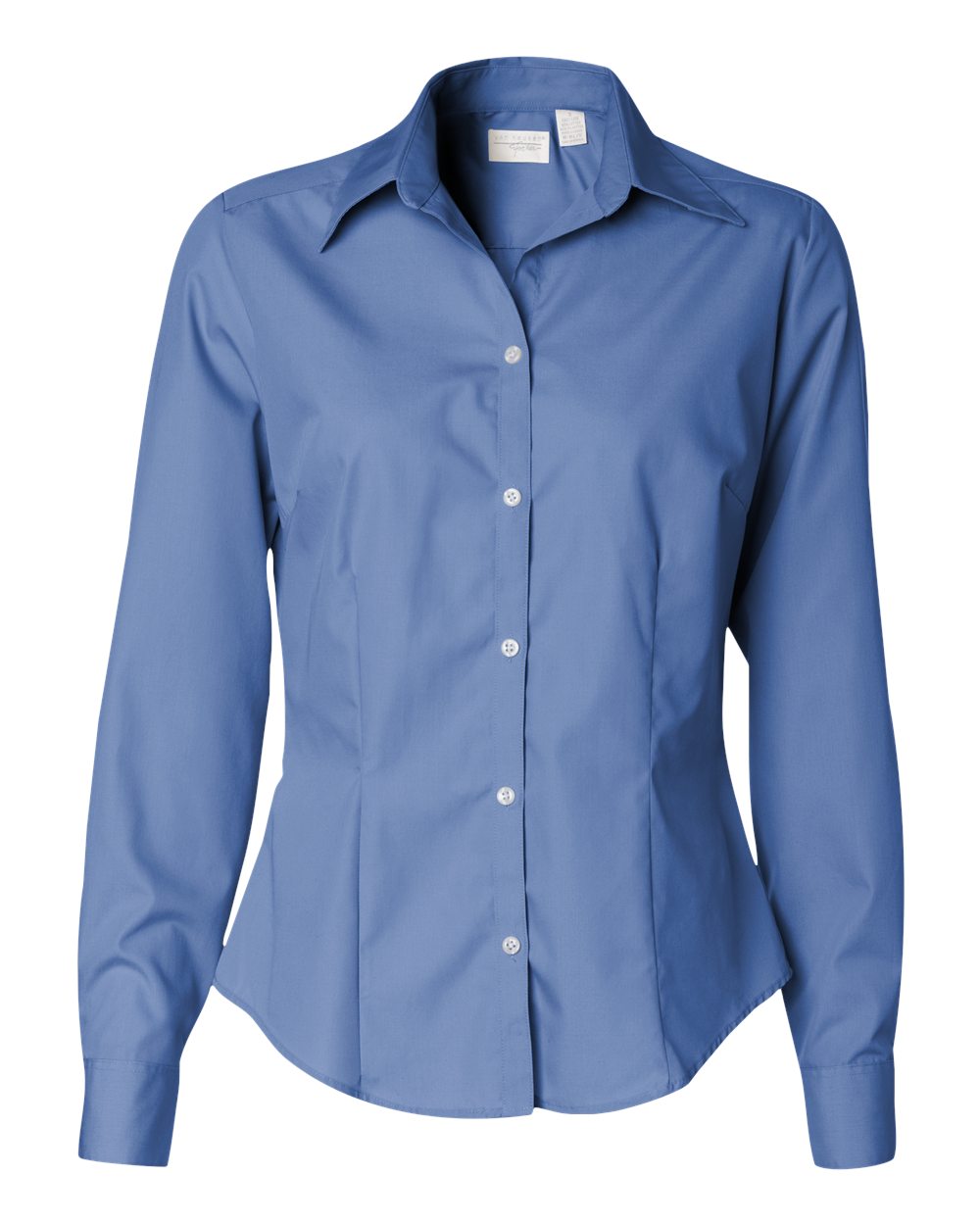 Women's Silky Poplin Shirt - Front - B49497572 - Periwinkle