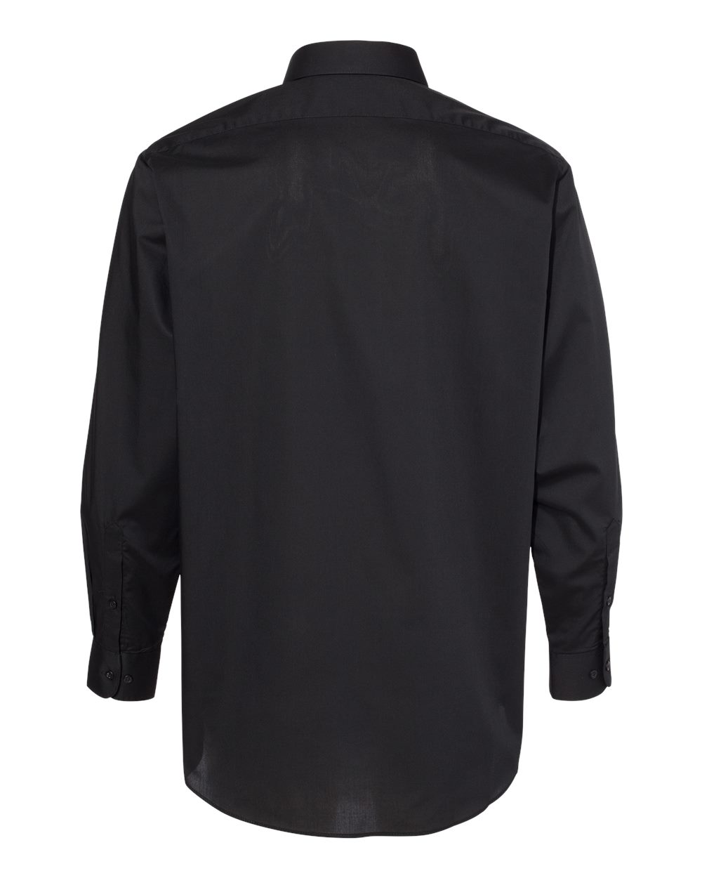 Men's Broadcloth Point Collar Solid Shirt - Back - B48897008 - Black