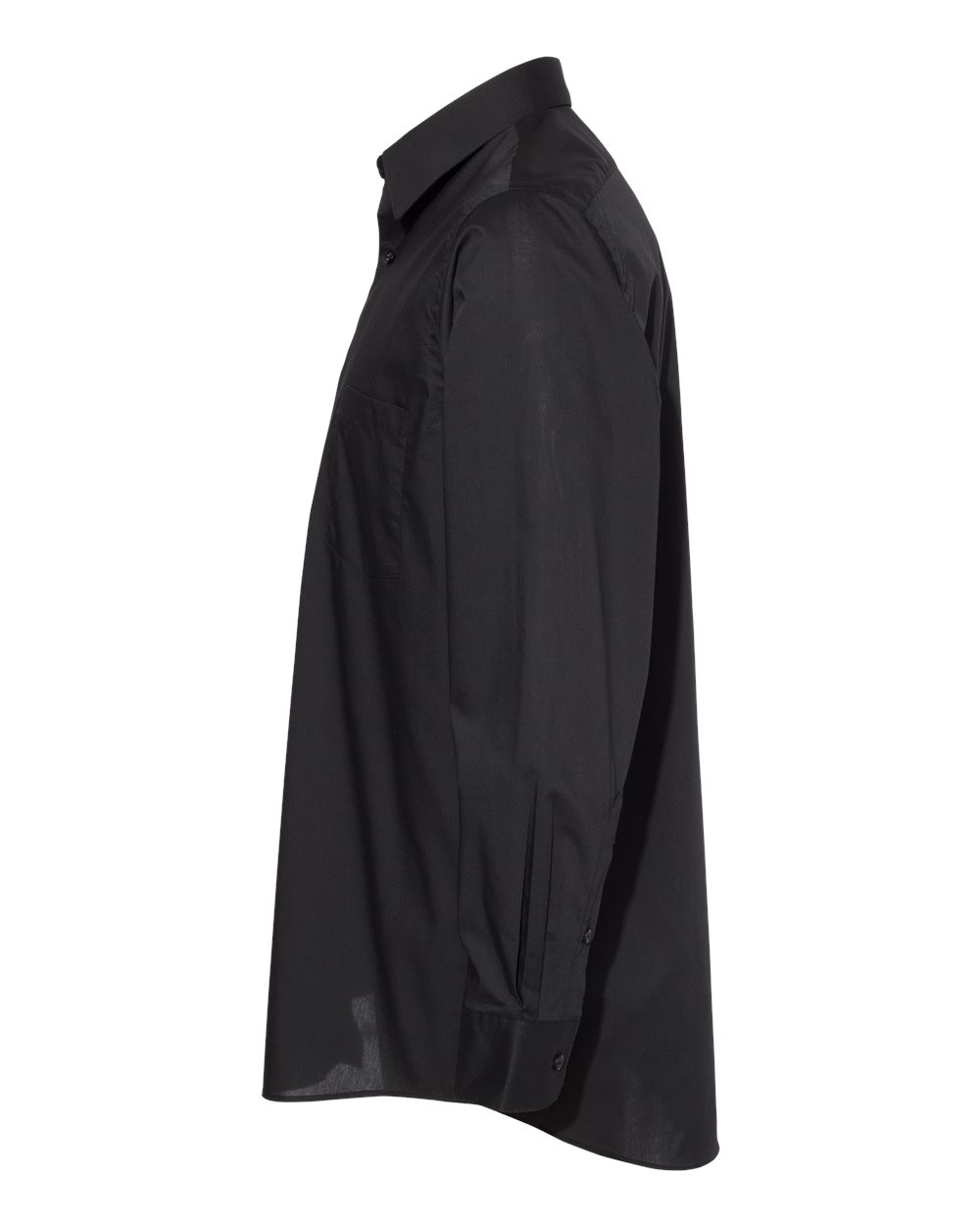 Men's Broadcloth Point Collar Solid Shirt - DirectSide - B48897008 - Black