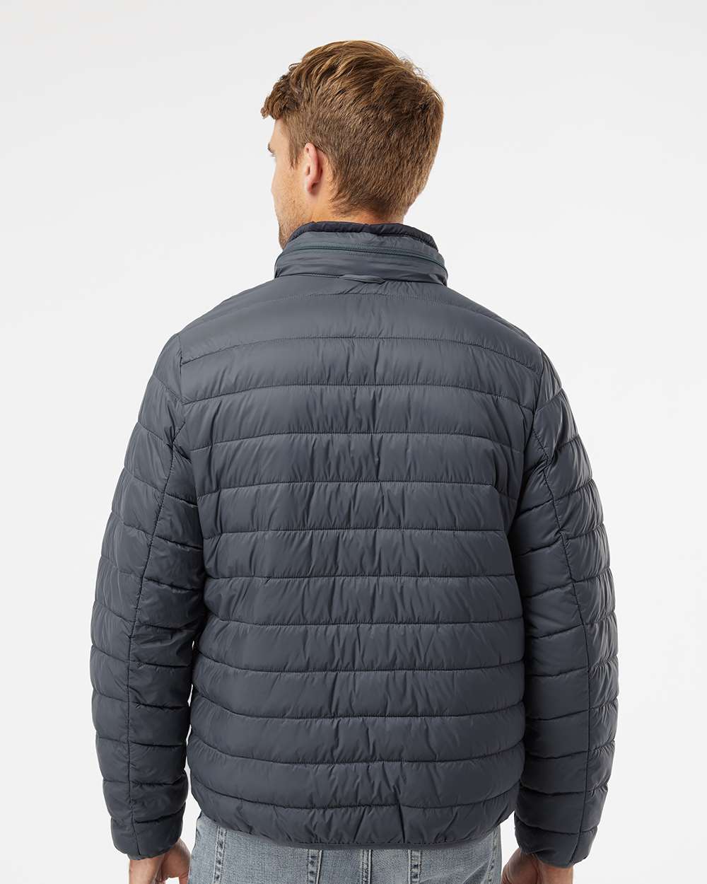 Men's PillowPac Puffer Jacket - OnModelBack - B09752093 - Pewter