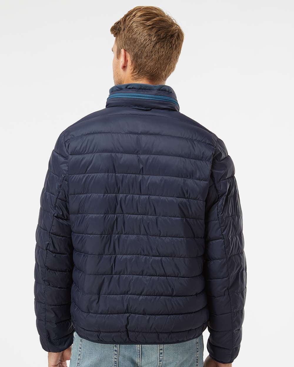 Men's PillowPac Puffer Jacket - OnModelBack - B09752653 - Dark Navy