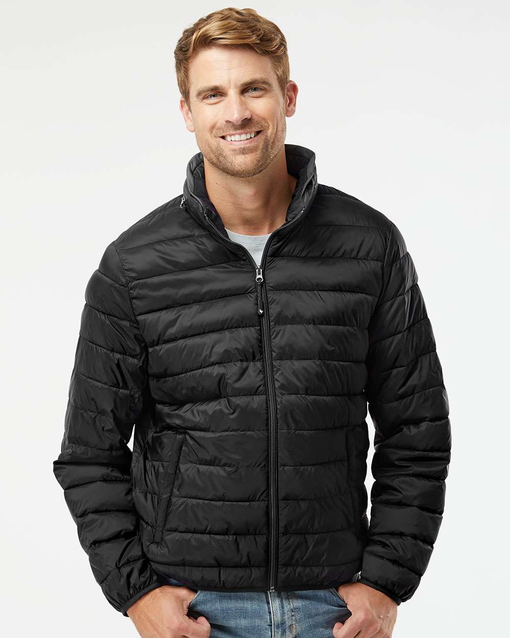 Men's PillowPac Puffer Jacket - OnModelFront - B09752503 - Black