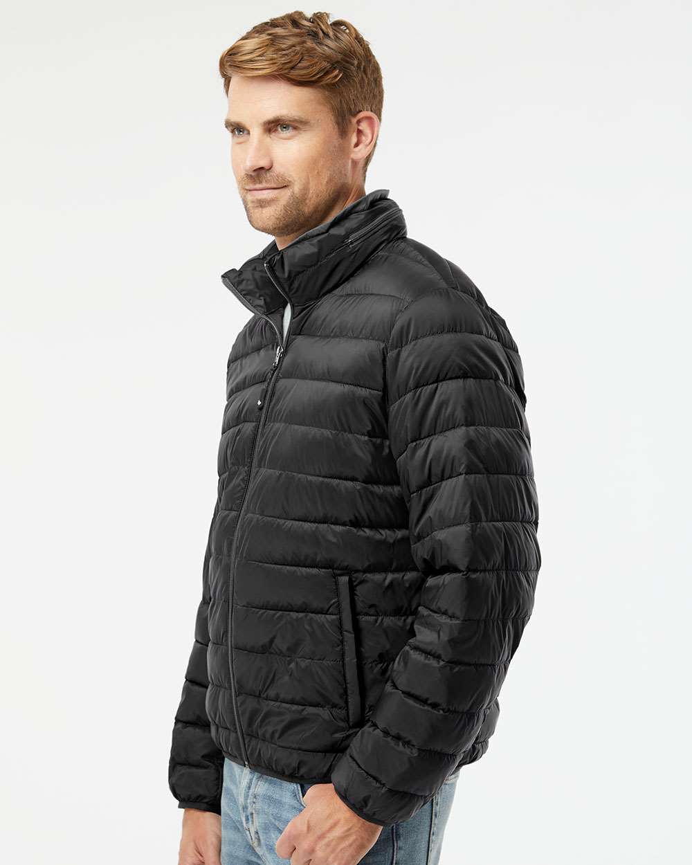 Men's PillowPac Puffer Jacket - OnModelSide - B09752503 - Black