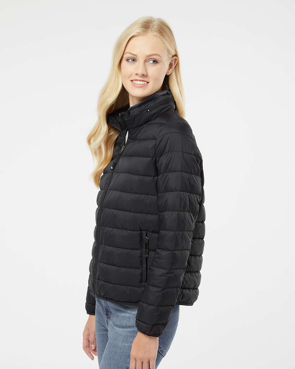 Women's PillowPac Puffer Jacket - OnModelSide - B09952503 - Black