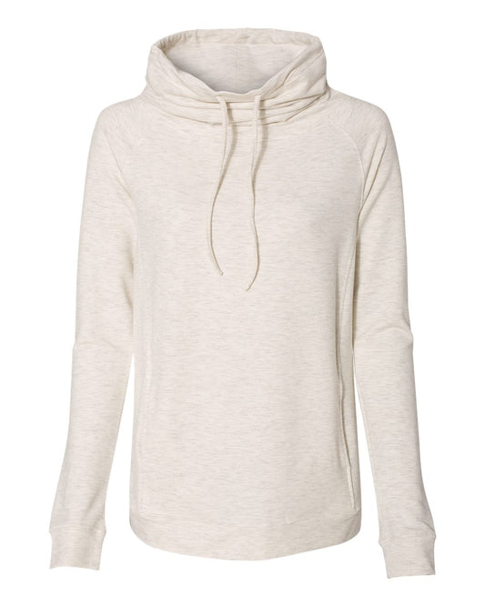 Women’s HeatLast™ Fleece Faux Cashmere Funnel Neck Sweatshirt - Front - B10352243 - Oatmeal