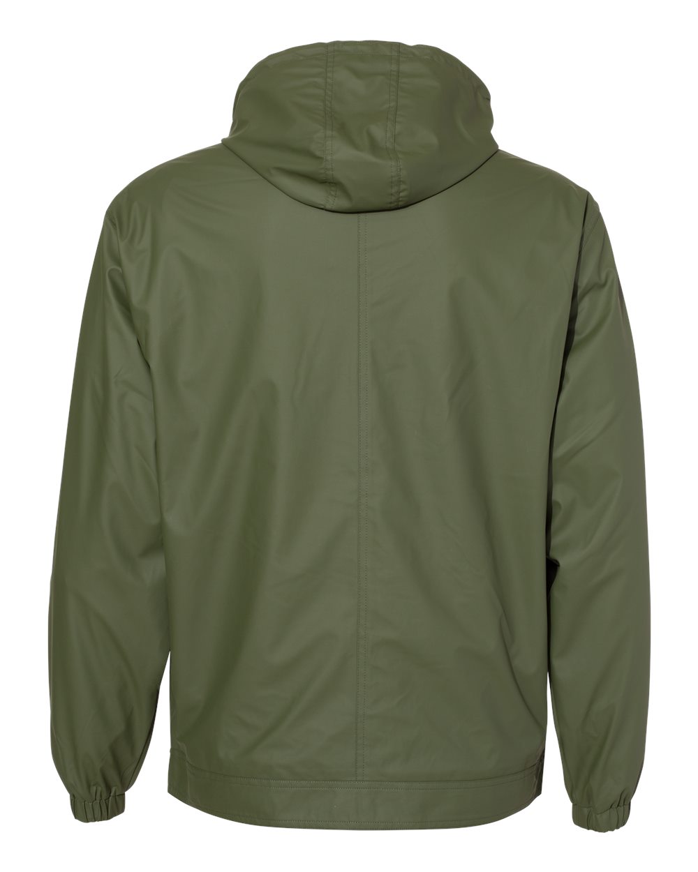 Unisex Vintage Hooded Rain Jacket - Back - B04452172 - Bronze Green
