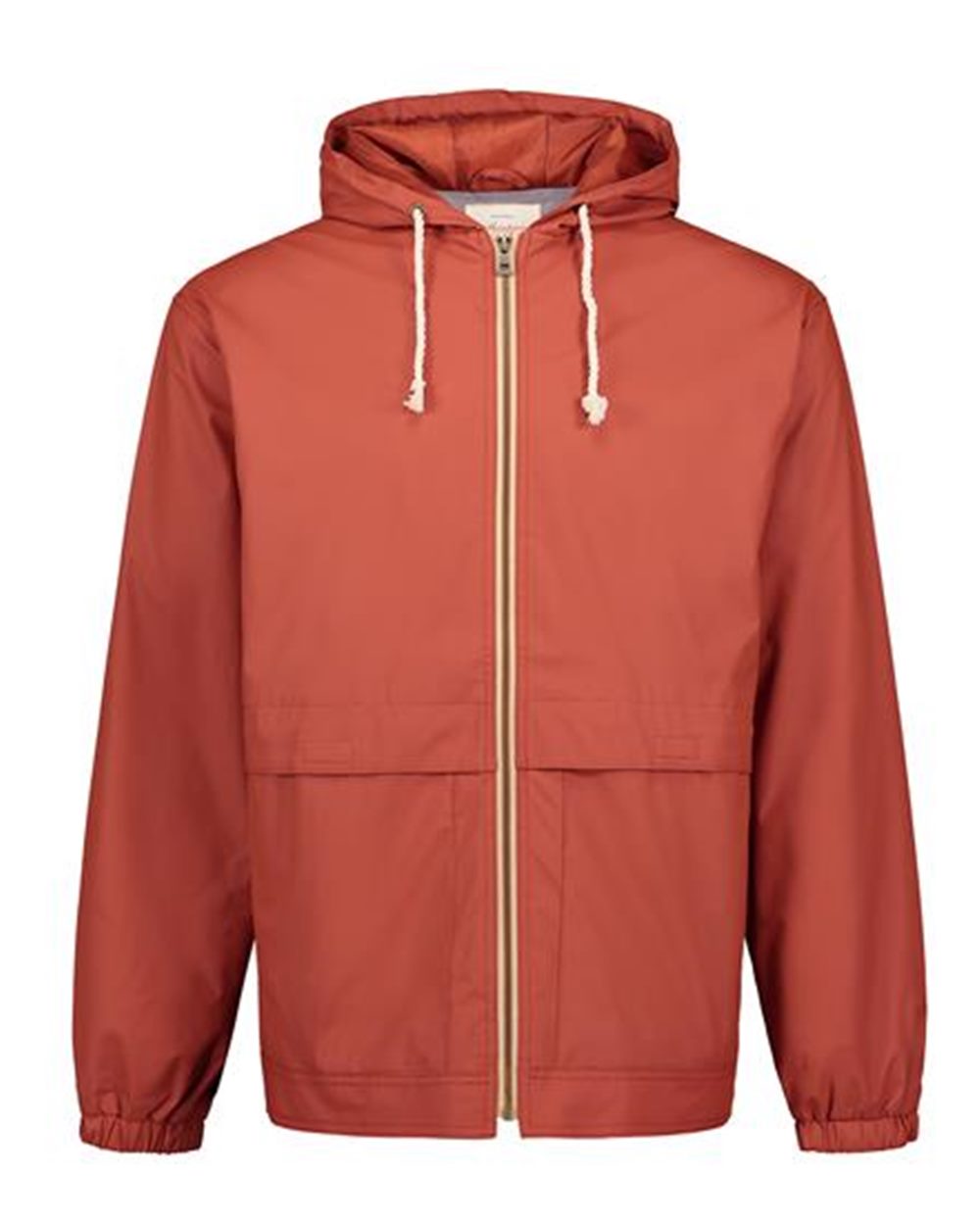 Unisex Vintage Hooded Rain Jacket - Side - B04452662 - Orange Tea