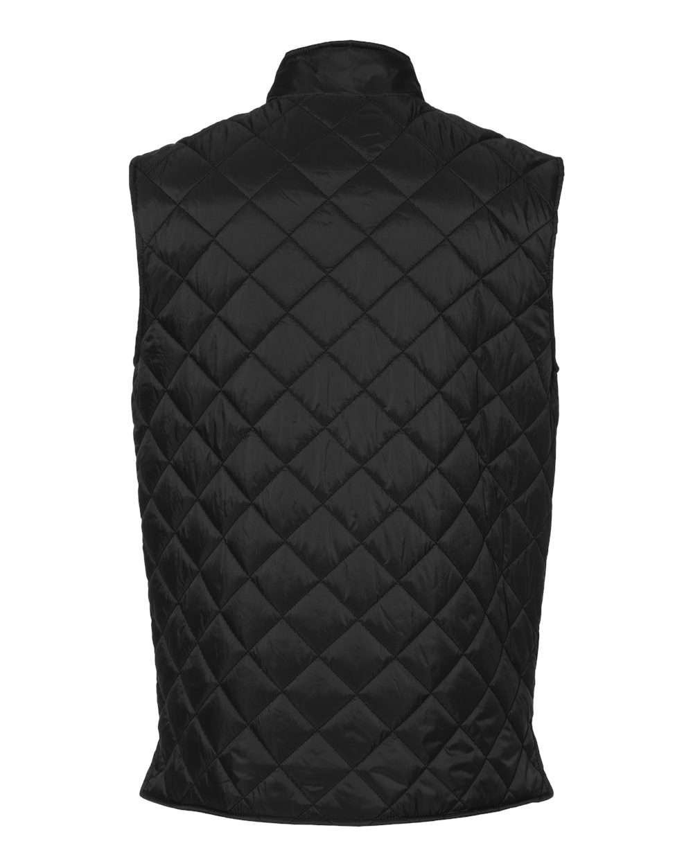 Men's Vintage Diamond Quilted Vest - Back - B09452503 - Black