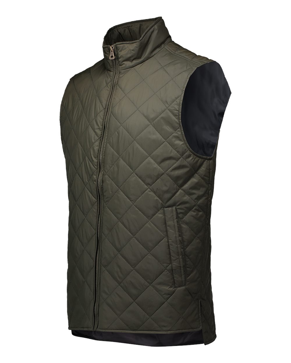 Men's Vintage Diamond Quilted Vest - Side - B09452543 - Rosin