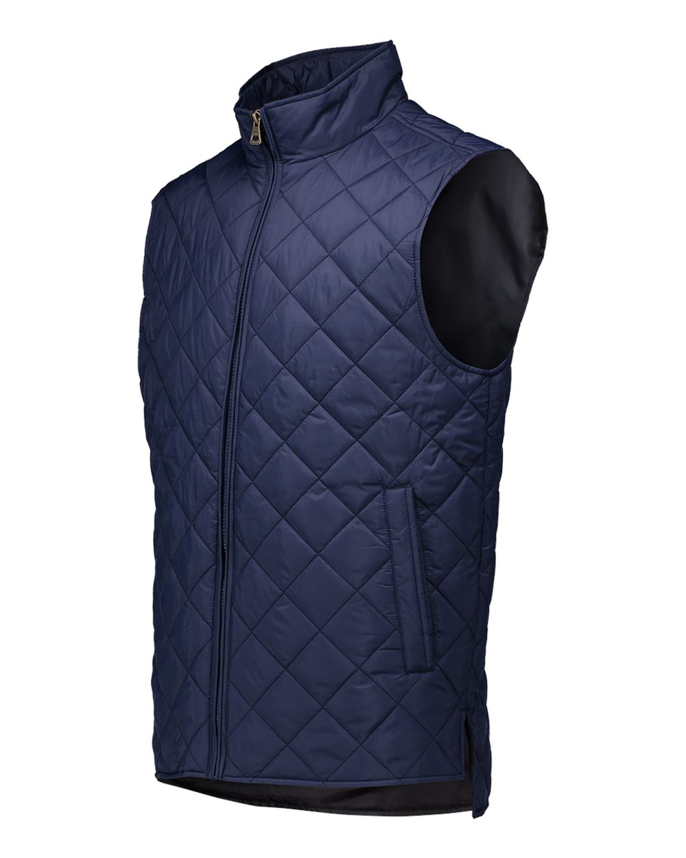 Men's Vintage Diamond Quilted Vest - Side - B09452653 - Navy